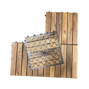 Viet Wood 300x300mm Contemporary Waterproof Anti-Slip Eco-Friendly <b>Interlocking</b> Vietnam Acacia Outdoor Decking <b>Tiles</b> Matt Finish - Product Image 6