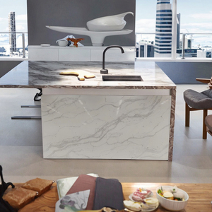 Tấm Bán Chạy nhất: Carrara trắng thiêu kết đá bếp <span class=keywords><strong>Countertop</strong></span> gốm đánh bóng bề mặt tráng men - Product Image 3