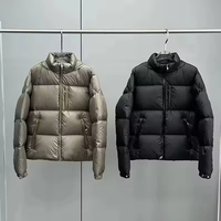 Blouson d'hiver matelassé chaud pour homme, avec logo et design personnalisés sur le devant, coupe-vent, respirant, séchage rapide, à capuche, enduit, style urbain