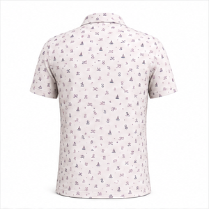 Trackstar <b>Men's</b> <b>Pink</b> Nautical Motif Print <b>Polo</b> <b>Shirt</b> Short Sleeve Button Collar Casual Golf <b>Shirt</b> Custom Logo - Product Image 5