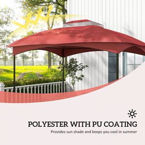 Gazebo Moderno in Alluminio 10x12 con Fori di Drenaggio, Colore Rosso Vino - Product Image 4