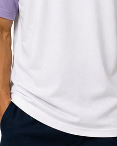 Custom <b>White</b> And Lavender Purple Raglan T Shirt For Men Short Sleeve Crew Neck Cotton <b>Tee</b> Custom Casual Color Block Streetwear - Product Image 6