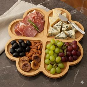 Plateau de service portable de luxe moderne en bois écologique pour fêtes – Vente chaude en gros - Product Image 1