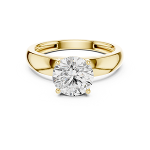 Bague de fiançailles minimaliste en diamant rond brillant cultivé en laboratoire, plaqué or, bijoux pour femmes, anniversaire de mariage - Product Image 2