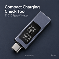 Testeur de puissance USB Type-C 2301C, testeur numérique de tension et de courant CC, moniteur de charge avec minuterie de capacité énergétique pour téléphones