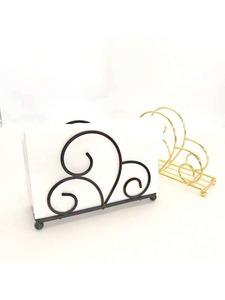 Porte-serviettes en métal noir classique durable et support de boîte à mouchoirs en fer forgé pour la cuisine, la salle à manger, l'hôtel et le restaurant - Product Image 2