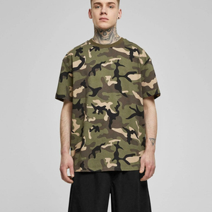 เสื้อยืดลายพรางผู้ชาย สตรีทแวร์ โอเวอร์ไซส์ ผ้าฝ้าย คอกลม แขนสั้น สวมใส่สบาย ทรงหลวม เสื้อยืดฤดูร้อน - Product Image 2