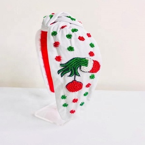 Christmas Day Santa <b>Headbands</b> Collections Women Christmas Indian Handmade Beaded <b>Headbands</b> Accessories - Product Image 4