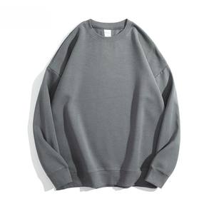 Sudadera de cuello redondo de algodón 300GSM en blanco al por mayor, estilo urbano oversize 2026 - Product Image 2