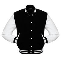 Blouson universitaire personnalisé brodé respirant pour homme, en laine, style bomber, col montant, boutonnage frontal, style universitaire