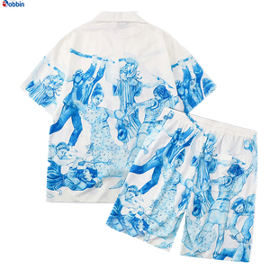 Colección de Verano, Traje de Playa Personalizado para Hombre, Camisa de Manga Corta con Botones, Cómoda y Transpirable, Conjunto de Verano para Hombre - Product Image 4