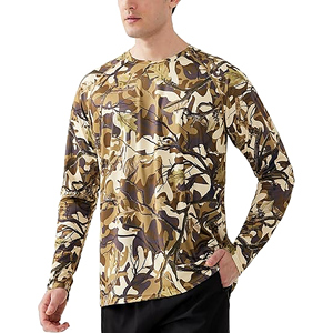 Men's Summer Breathable <b>Camo</b> Hunting Shirts-Long Sleeve Performance Fishing Shirt 100% Polyester Oxford Fabric Lightweight Quick - Product Image 1