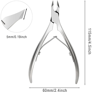 Cortacutículas de la Mejor Calidad, Acero Inoxidable Alemán, Pulido Espejo, Unión a la Vista, 4.5 Pulgadas, Cortaúñas para Manicura - Product Image 2