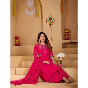 Ensemble Anarkali Kurti Palazzo Dupatta pour femmes - Product Image 5