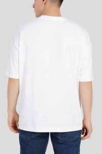 Camiseta Blanca Extra Grande Premium para Hombre, Estilo Urbano, Felpa Transpirable, Corte Holgado, Cuello Redondo, Manga Corta, Casual - Product Image 3