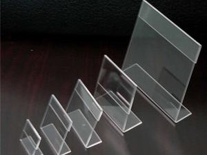 Support de signalisation vertical en acrylique transparent, présentoir inclinable moderne, étagère en plastique légère pré-assemblée - Product Image 3