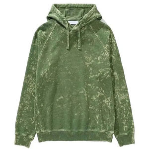 Sudadera con capucha vintage para hombre, lavado ácido, 100% algodón pesado, estilo urbano, hombros caídos, oversize, lisa, con logo impreso - Product Image 3