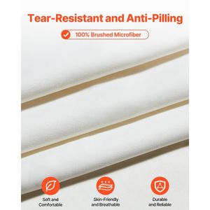 Set di Lenzuola in Microfibra 4 Pezzi Misura Queen 100% Spazzolato Include 2 Federe e 1 Lenzuolo Piatto e con Angoli - Product Image 3