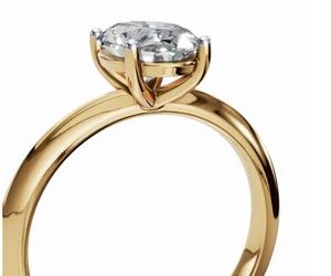 Bague solitaire Zenobia avec diamant de laboratoire taille ovale en or jaune, rose et blanc 9kt, 14kt ou 18kt, 0,30 carat, bijoux durables - Product Image 4