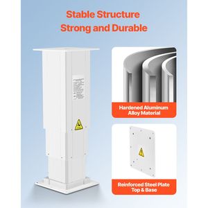 Columna de Escritorio Eléctrica Ajustable de Tres Etapas, Telescópica, Rango de Altura de 14.2-31.1, Mesa Elevadora con Capacidad de Carga de 176 Libras, Soportes para Estantes - Product Image 5