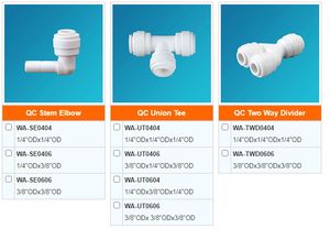 Conexión rápida 1/4 O.D. Válvula de retención de plástico X 1/8 NPT para filtro de agua de ósmosis inversa Fuente de alimentación manual - Product Image 3