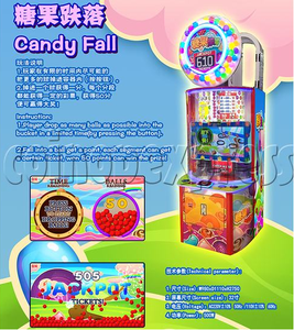 Candy Fall Arcade <b>Machine</b> Coin Operated <b>Amusement</b> Equipment 32 Inch Screen rotatable Buckets Design Push Button Ball Drop - Product Image 3