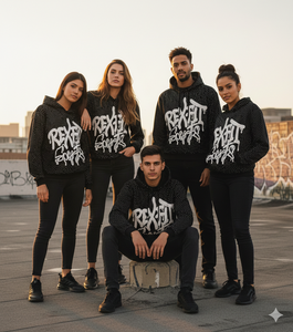 Sweat à capuche Rex Fit Sports pour homme, imprimé à pois noirs, coupe classique, streetwear, avec logo sur le devant et poche intégrée - Product Image 3