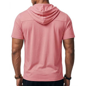 Sudadera con Capucha para Hombre al por Mayor, 100% Algodón, Colores Personalizables, Logotipo, Sudadera de Manga Corta, Sudadera Básica de Algodón Mezclado para Hombre - Product Image 2