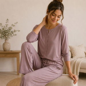 Ensemble de pyjamas pour femmes, vêtements de détente respirants en Tencel, vêtements de nuit pour femmes, ensembles de pyjamas, vêtements décontractés pour la maison - Product Image 2