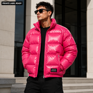 Stay Warm Stylish This Winter Our Premium Men's Bomber <b>Jacket</b> Featuring High Street Front Waterproof Eco-Friendly Stand Collar - Product Image 3