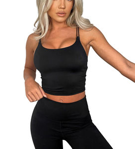 Conjunto de Yoga de Dos Piezas para Mujer, Tallas Grandes, Color Negro Sólido, Elástico, Transpirable, Ropa Deportiva para Gimnasio, OEM - Product Image 4