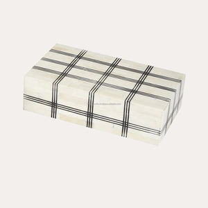 Hueso blanco hecho a mano diseño de ladrillo de lujo caja de hueso Natural artesanías de madera ecológicas contenedor de almacenamiento decorativo y letrero de pared - Product Image 1