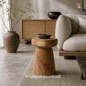 Wholesale Natural Solid Wood Mushroom Side <b>Table</b> Occasional <b>Stool</b> Elegant Pedestal for Living Room Hotel - Product Image 1