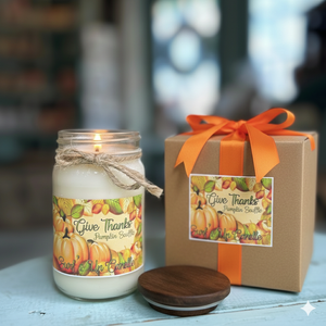 Juego de Velas Artesanales de Lujo en Frascos Mason para Acción de Gracias - Decoración Ecológica para el Hogar y Regalos Festivos - Product Image 2