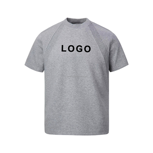 Ropa activa informal para hombre, Camiseta lisa de patrón sólido de 280 gramos, camisetas de diseño en blanco tejidas de algodón y poliéster al por mayor OEM - Product Image 1