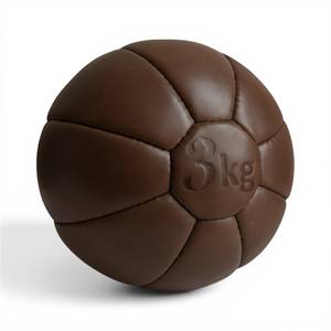Choco Brown 3KG 100% Cow Leather Medicine Ball for Strength <b>Training</b> Anti-Burst & Eco-Friendly Tan Color 1kg-10kg <b>Weight</b> - Product Image 1