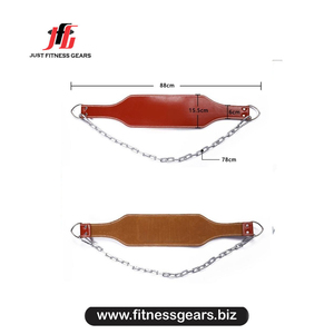 JUST FITNESS GEARS Leather Custom Strong Heavy Duty Non-Slip Professional Buckle Dip <b>Belt</b> <b>Chain</b> Weight Lifting Strength Training - Product Image 6