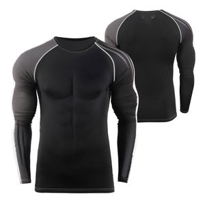 Custom MMA Competition Nylon Jersey Rash Guard With High Stretch Flatlock Seams And Custom Artwork Long Sleeve <b>Compression</b> <b>Shirt</b> - Product Image 3