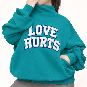 Sweat-shirt tricoté oversize pour femme, col montant personnalisable, pull d'hiver chaud, respirant, séchage rapide, toucher doux, coupe ample - Product Image 1