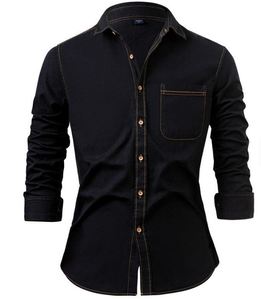 Men Denim Button Shirt Casual Cotton Anti-Wrinkle Quick Dry Eco-Friendly <b>Soft</b> Breathable Comfortable Everyday Fashion Clothing - Product Image 2