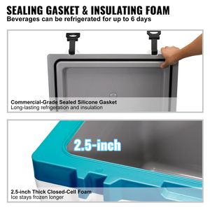 "52 Qt <b>Insulated</b> Hard Cooler 15L Capacity Holds 50 Cans Heavy Duty Ice Retention Portable <b>Lunch</b> <b>Box</b> Camp Ice Chest" - Product Image 3
