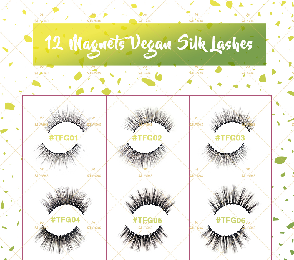 12 aimants magnétiques faux vison cils