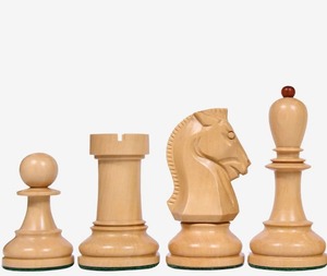 <b>Vintage</b> 1915-1925 Nimzovich Staunton Chess Set Ebony And Boxwood Pieces 3.75 King with King Side Stamping At Best Price - Product Image 4