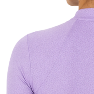Chemise d'équitation à manches longues pour femme, personnalisée par le fabricant, imprimé lavande, col zippé, extensible et respirante - Product Image 5