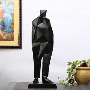 22.86x12.7x63.5cm Golden Geometric Human Figure Aluminium Sculpture Handmade Modern Artistic Eco-Friendly Durable Tabletop <b>Decor</b> - Product Image 4