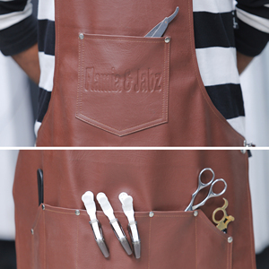 Delantal de cuero Flamia & Jabz, clásico y duradero, con bolsillos para cocinar, traje de trabajo - Product Image 5