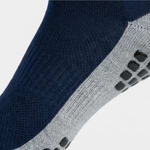 Navy Crew <b>Socks</b> With White Logo Breathable Polyester Spandex Basketball Athletic <b>Socks</b> For Adults Summer Use - Product Image 5