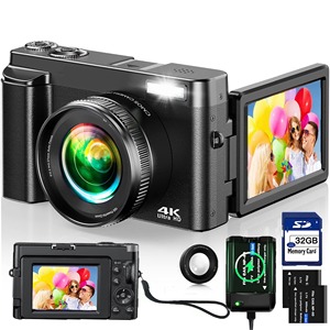 Caméra de vlogging 4K autofocus 48MP avec écran rotatif à 180 degrés et anti-vibrations pour débutants - Product Image 4