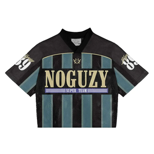 Maillot de football vintage surdimensionné à rayures colorées personnalisées pour homme, t-shirt de football ample en maille à manches courtes - Product Image 6