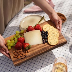Wood Serving Board Decorative Tray Decor, Kitchen Table Decor or Kitchen Counter Decor, Acacia Wood - Product Image 1